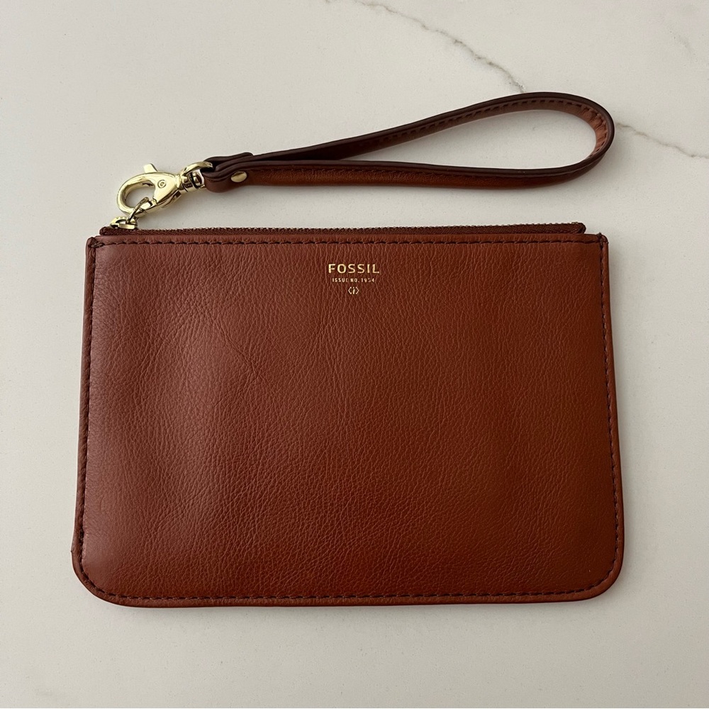 Fossil Brown Leather Wristlet